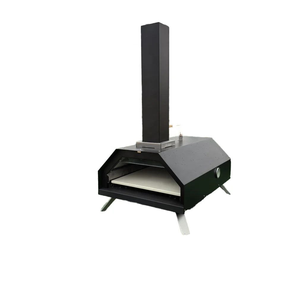 Small Portable Metal Pellet Pizza Oven Modern Design Iron Wood Butane Gas BBQ Grill Powder Coated for Backyard Baking Promotion