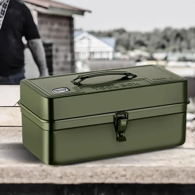 

Household Toolbox Iron Plate Hardware Industrial Thickened Empty Multifunctional Box Storage Box Metal Auto Repair Vehicle