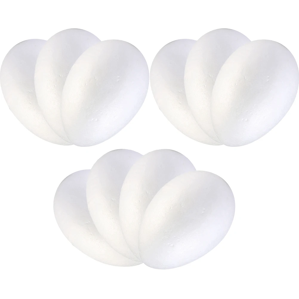 

10pcs 6 6.5 8 10 15cm White Foam Eggs for Easter Decor Craft DIY Painting Festival Ornament Decoration Activity