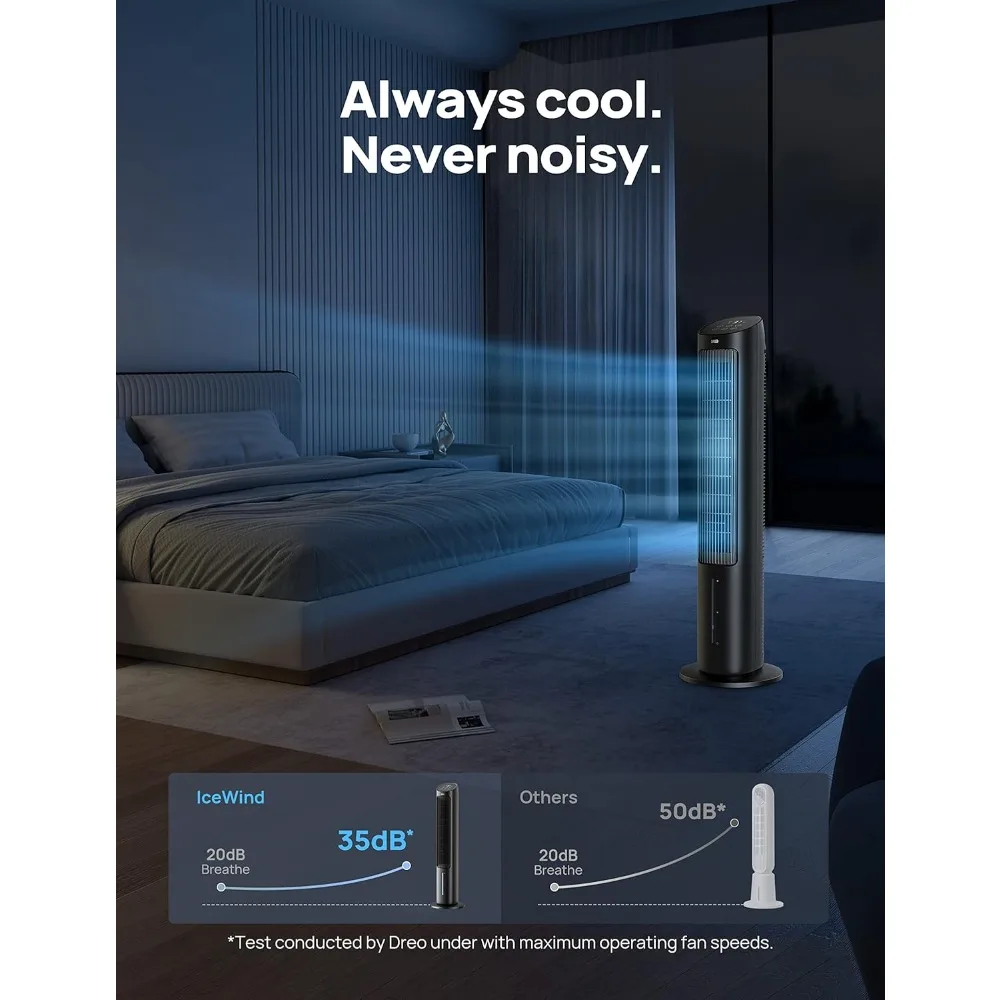 40 inch evaporative air cooler, cooling fan,capable of swinging 80 ° to blow cold air,detachable water tank,3 modes and 4 speeds