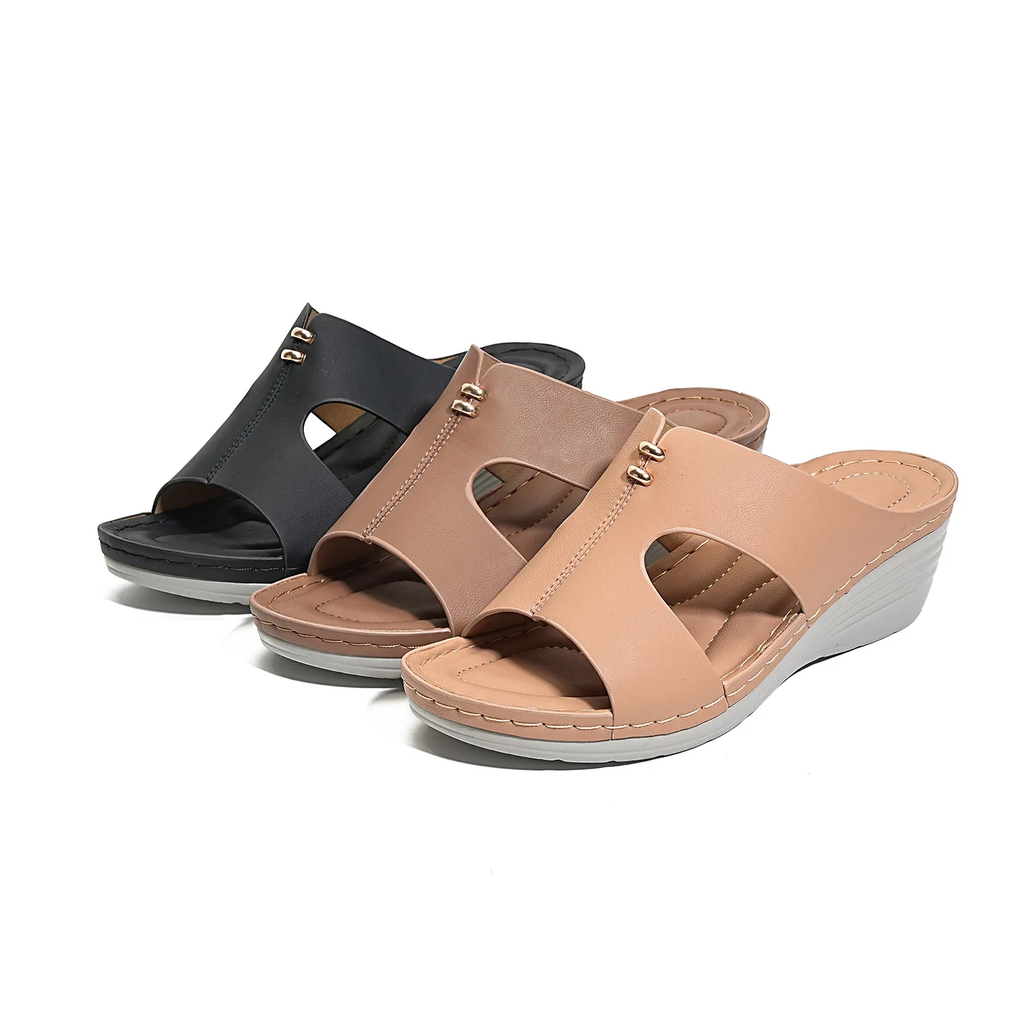 

Summer New Women Slippers Pu Leather Casual Sandals Fashion Wedges Platform Sandals Summer Open Toed Beach Shoes Sandalias Mujer