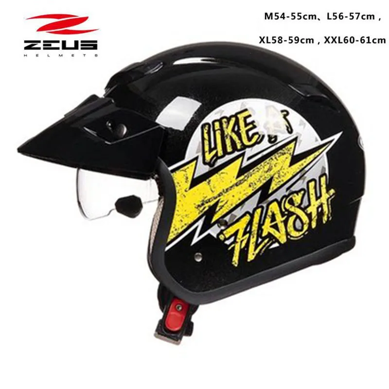 ZEUS Electric Men\'s Motorcycle Helmets Built-in lens Moto Accessories Retro Prince Motocross scooter Bicycle Helmet