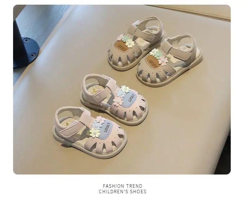Baby Strand-Sandalen mit T-Riemen und süßen Blumen, ausgehöhlte, rutschfeste Kinder-Freizeitschuhe mit weicher Sohle, Sommer 2026 Neu – Detail 2