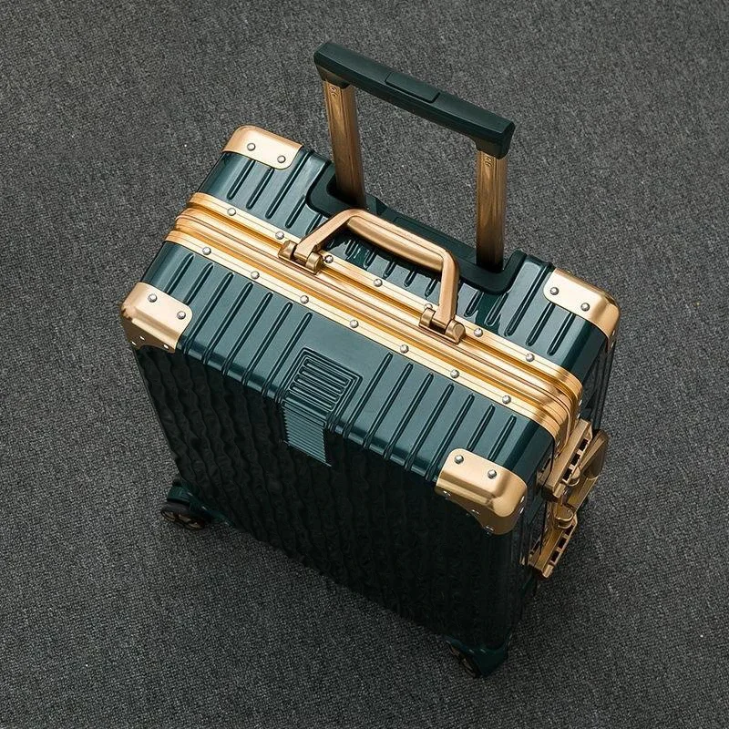 Hot Sale Universal Wheel Trolley Case Inventory Wholesale Large Capacity Chain Aluminum Alloy Frame Luggage