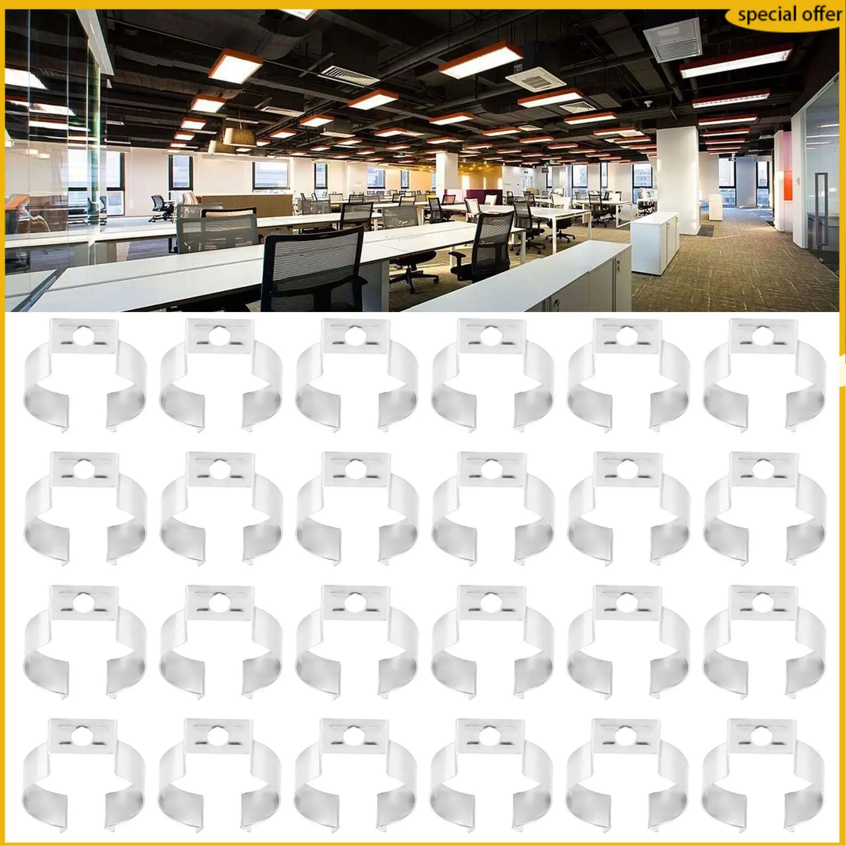 

A50I 120Pcs T8 LED Light Bulbs U Clips Holder Fluorescent Tube Lamp Bracket