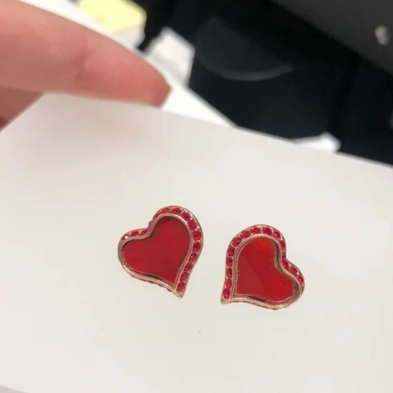 Planet Boutique Jewelry Store S925 Pure Silver Shell Heart Saturn Earrings, Girlish Temperament, High-end