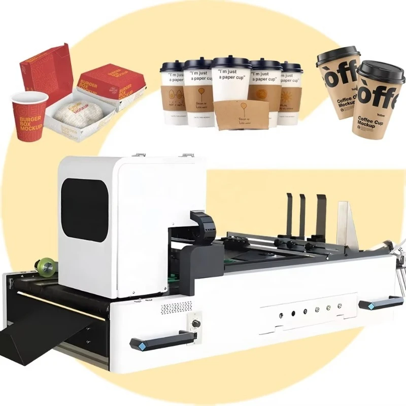 Leopard Printing Machine for Small Business Mini Desktop Single Pass Printer Auto Feeder for Paper Bag Paper Cup Fan