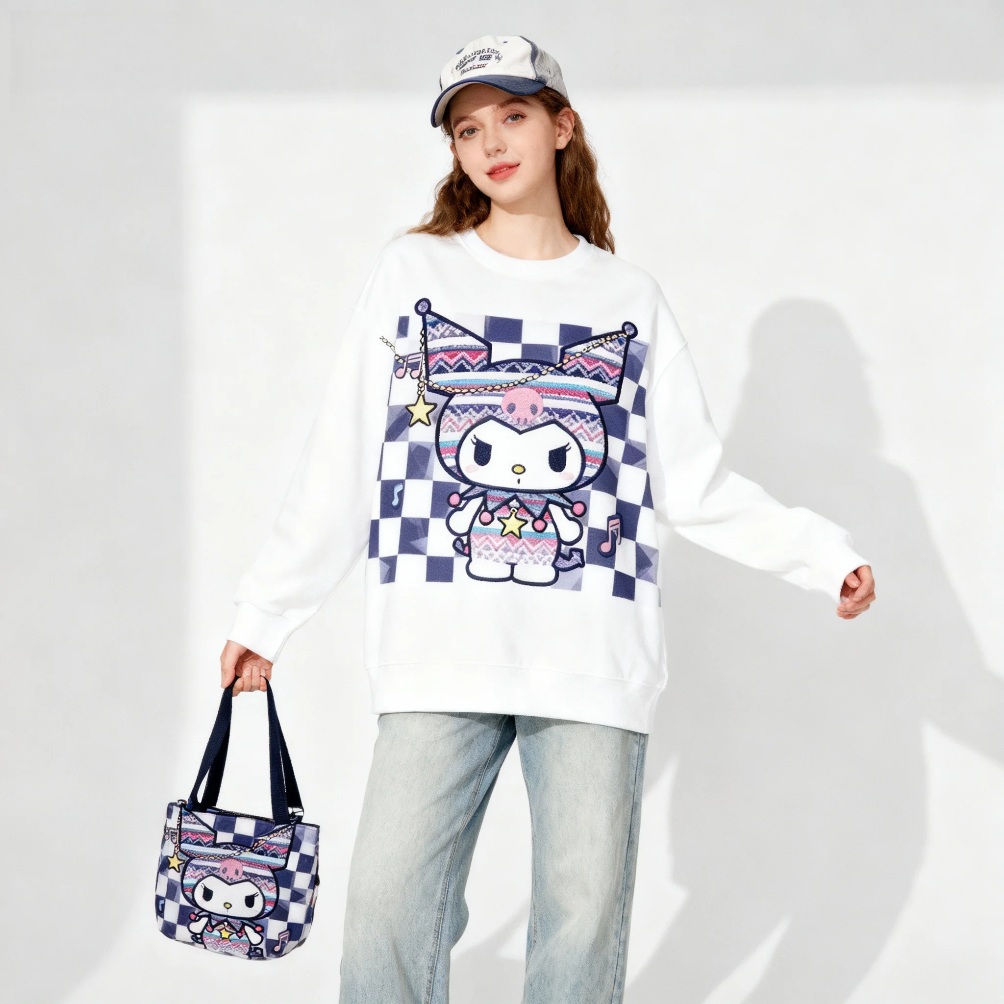 سترة بغطاء للرأس من سلسلة كورومي الشهيرة لعائلة سانريو حلوة ورائعة لحفلات عيد الميلاد كبيرة جدًا للنساء البالغات للخريف/الشتاء #4