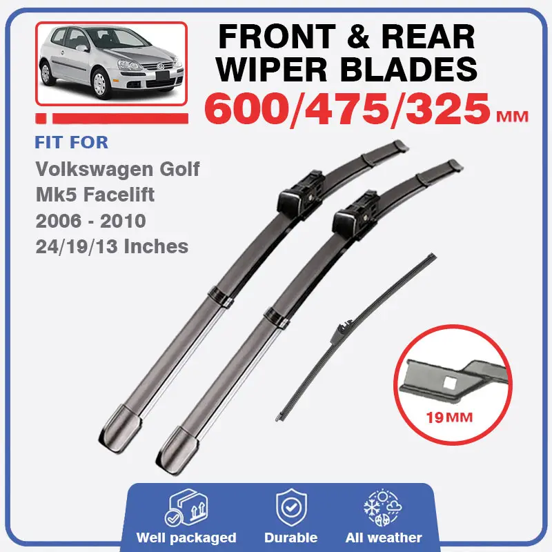 ที่ปัดน้ำฝนด้านหน้าด้านหลังสำหรับ Volkswagen VW Golf 5 V 1K MK5 2006-2010 R32 GTI กระจกหน้าต่างกระจกบังลมอุปกรณ์เสริมรถยนต์