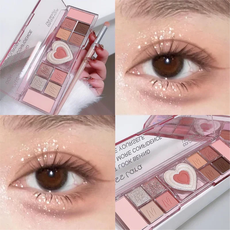 12 colori amore evidenziare ombretto Blush Palette multiuso cosmetici occhi pigmento polvere trucco piatto ombretto