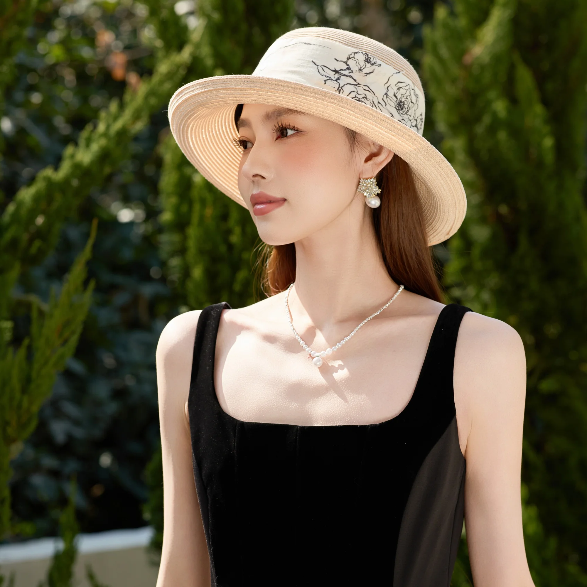 

Fashion Natural Grass 100% linen Straw Hat Vacation Handwoven Sunscreen Sombrero Sunshade Beach Hat Bow Bucket Hats