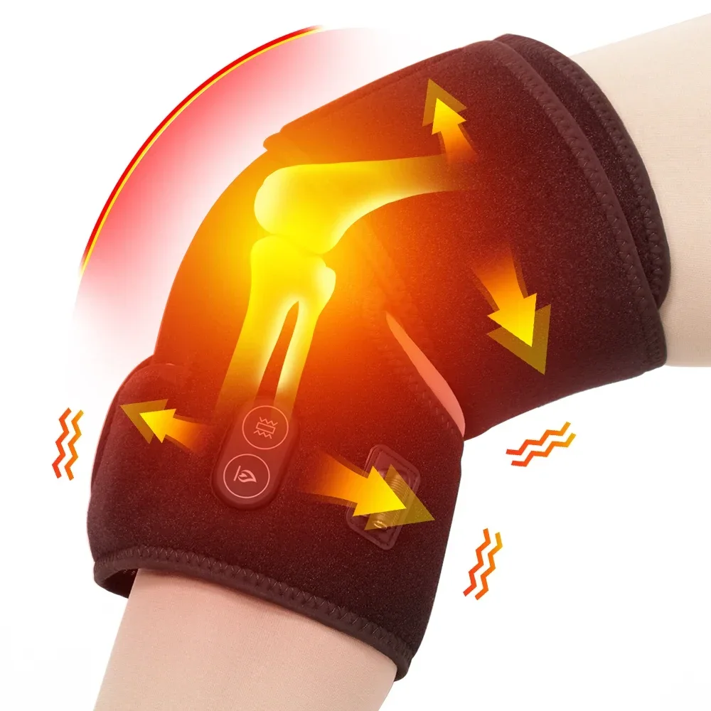 Professional Style Heated Knee Brace Support Wrap Therapeutic Heating Pad for Arthritis Pain Knee Massage Self-Heating Feature