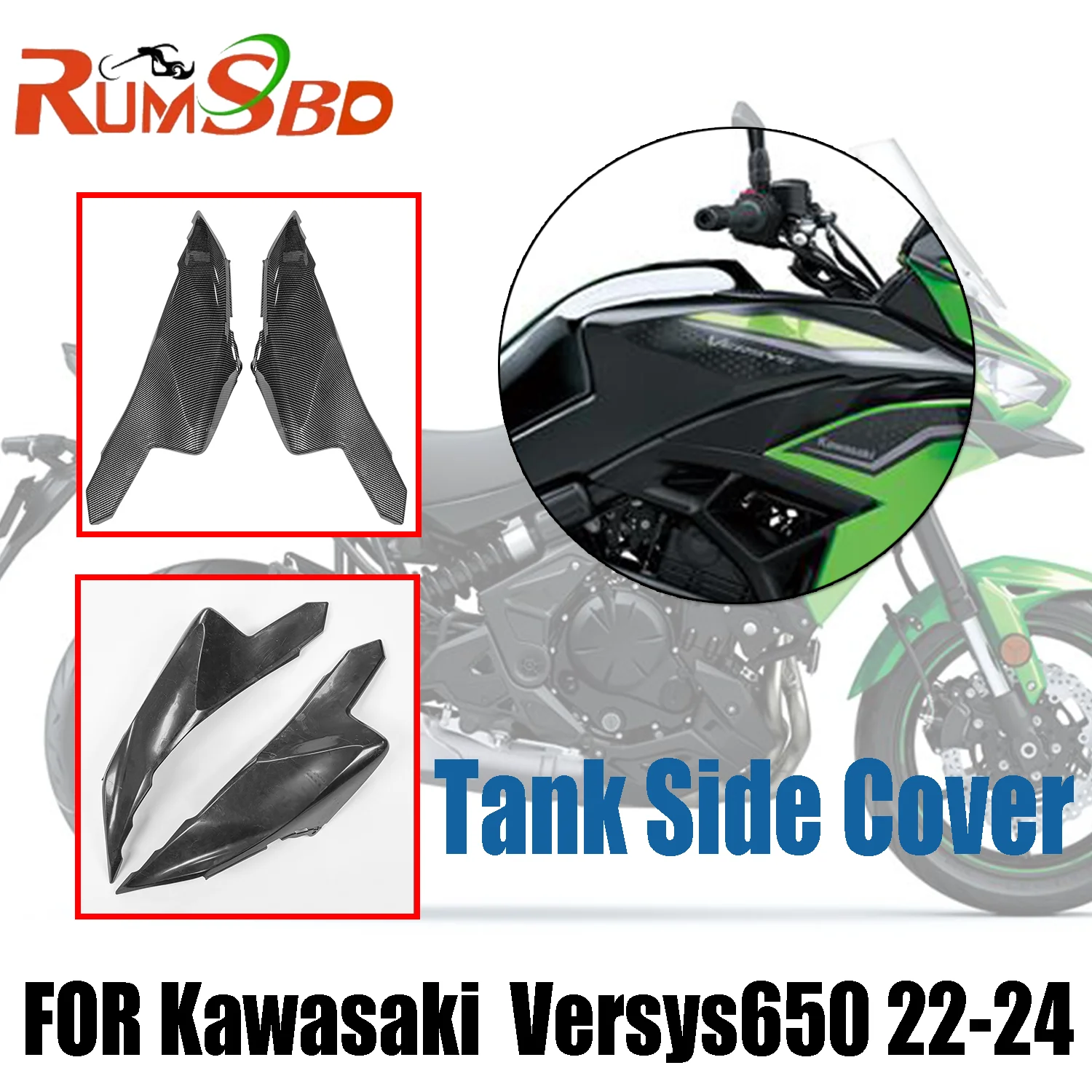 Versys650 Gas Tank Side Cover Panel Fairing For Kawasaki Versys 650 2022 2023 2024 Motorcycle Right Left Trim Frame Accessories