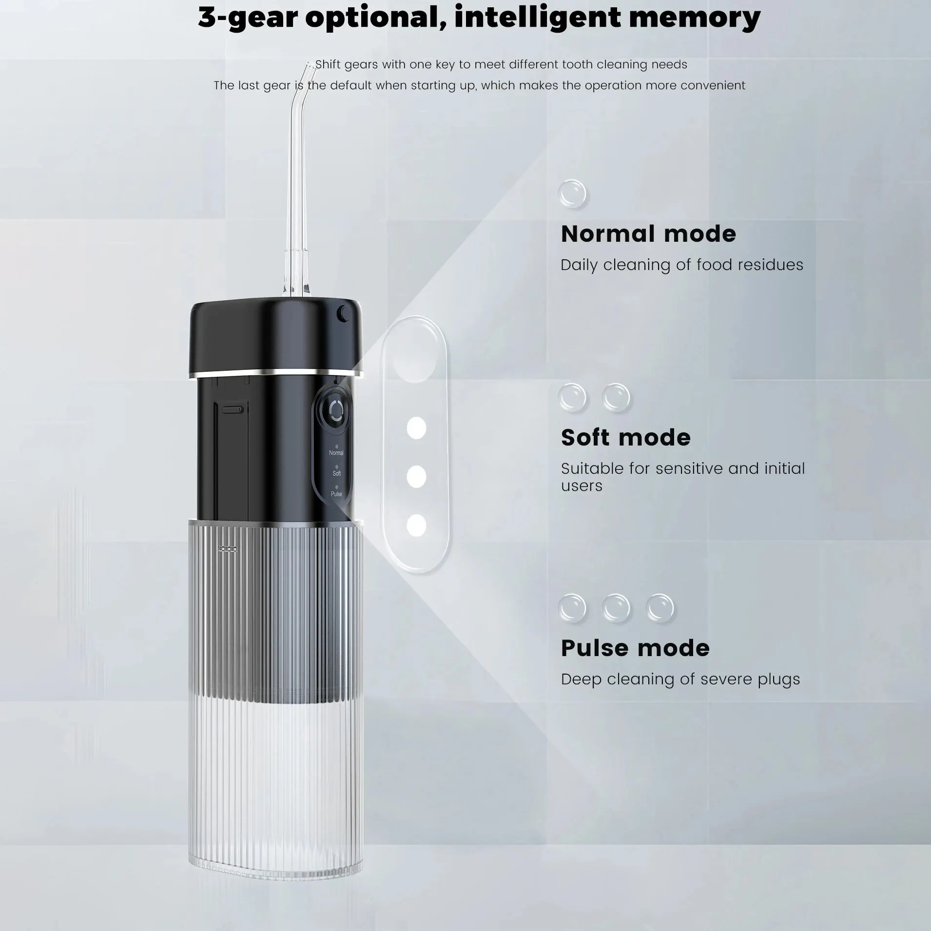 Oral Irrigator Water Flosser for Teeth Portable IPX7 Waterproof Rechargeable Dental Oral Flossing Irrigator With Travel Bag