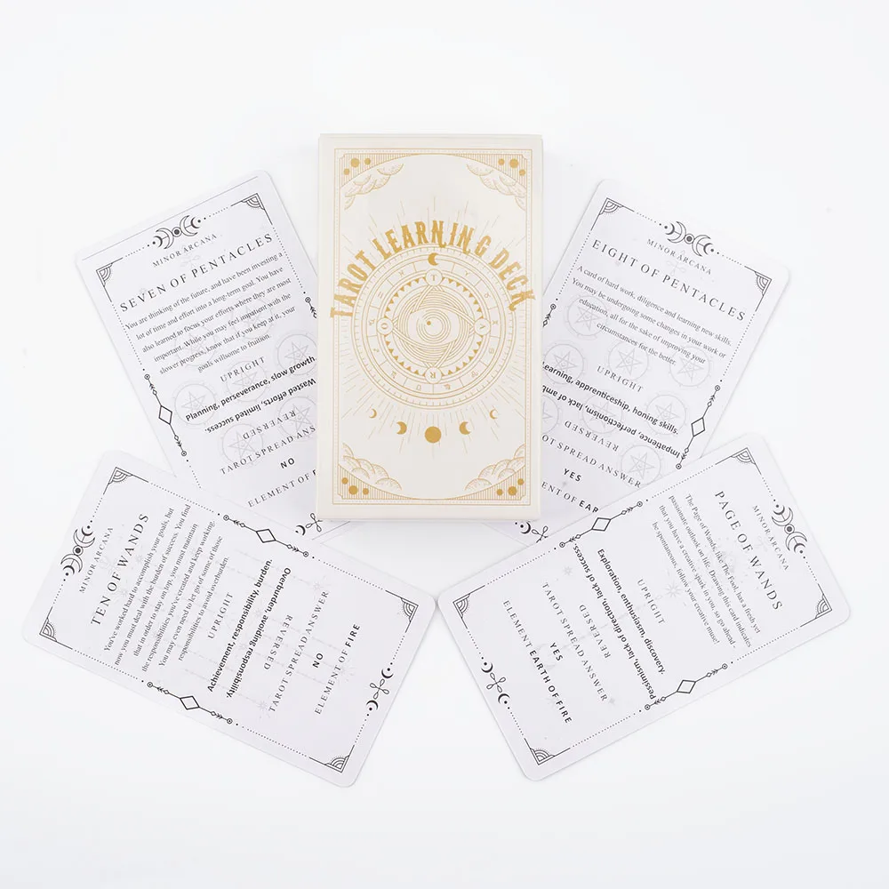 81pcs English Version Tarot Learning Deck a - 10.4x6cm Mystical Fortune Telling Divination Game for Beginners