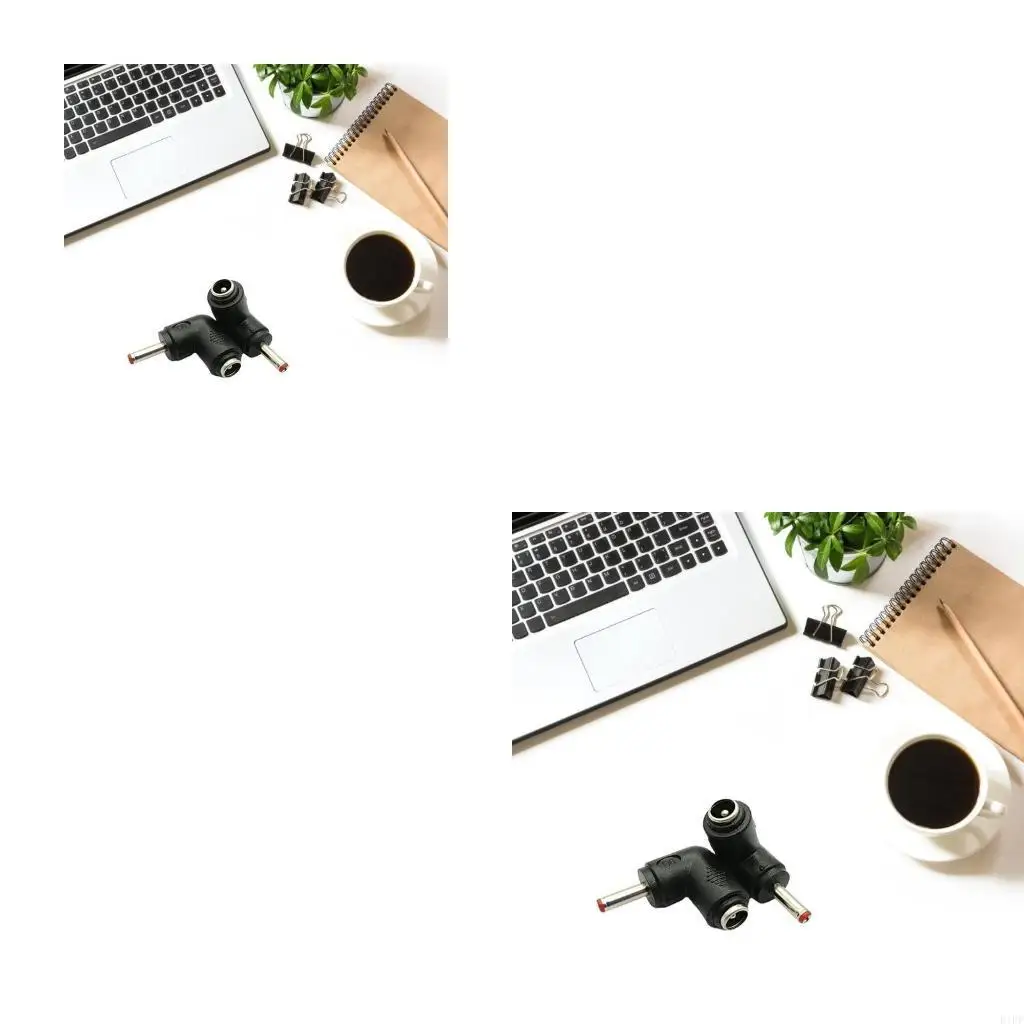 E1PF 5.5x2.1mm女性から3.5x1.35mm男性コネクタアダプター肘変換ヘッドノートブックコンピューターアクセサリー