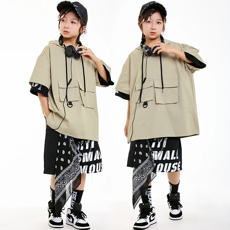 

Cool Street Dance Suit Hip Hop Performance Jazz Dance Costume Practice Suit Boys Dance Teams Stage Clothes Children Suit DN20431