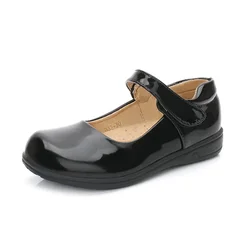 Nuove ragazze vestito nero scarpe in pelle matrimonio per bambini in pelle verniciata principessa bambini studente scuola scarpa piatta moda gomma