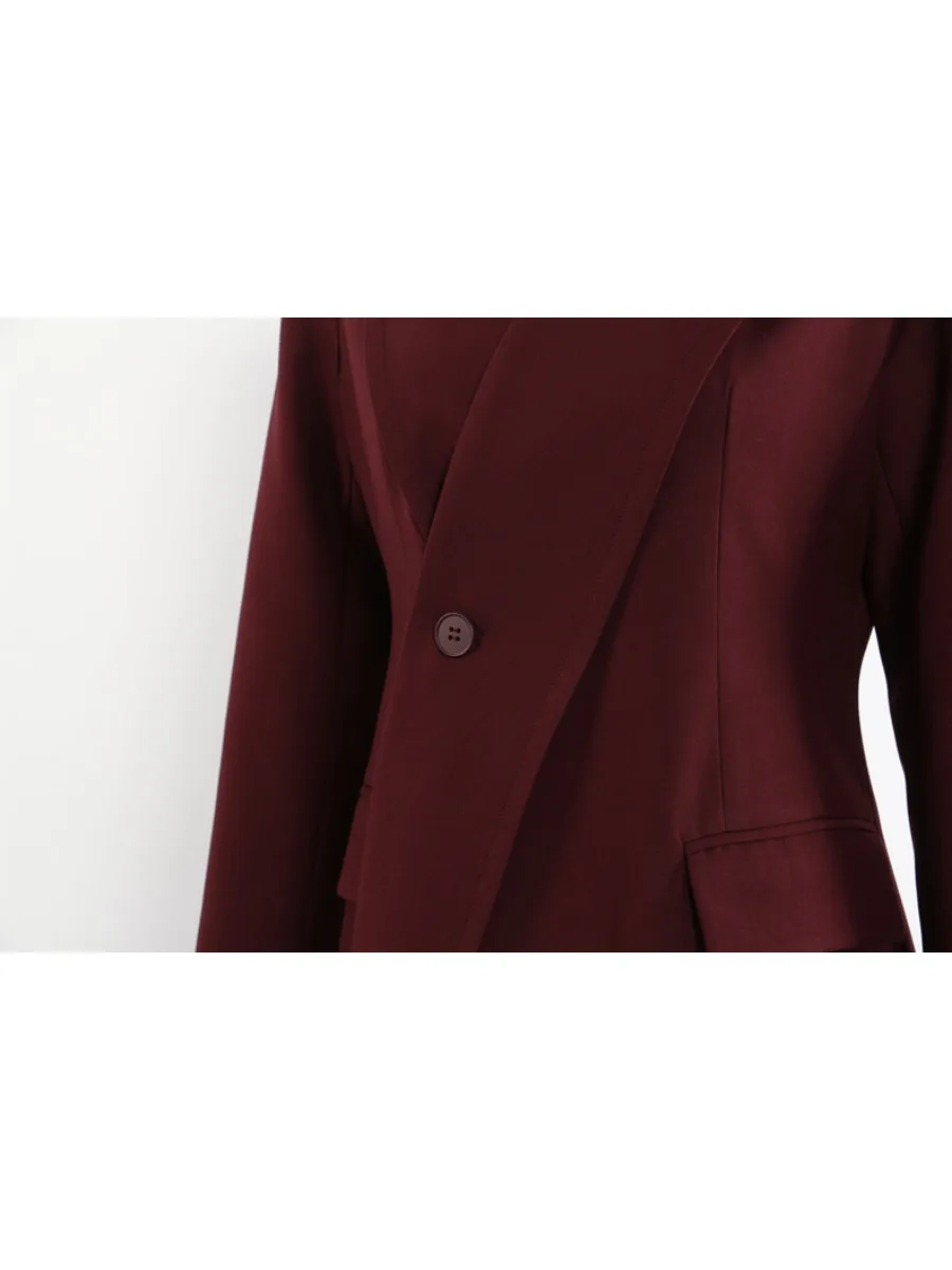 TWOTWINSTYLE Irregular Spliced Button Slimming Trench for Women Lapel Long Sleeve Temperament Elegant Coats Female