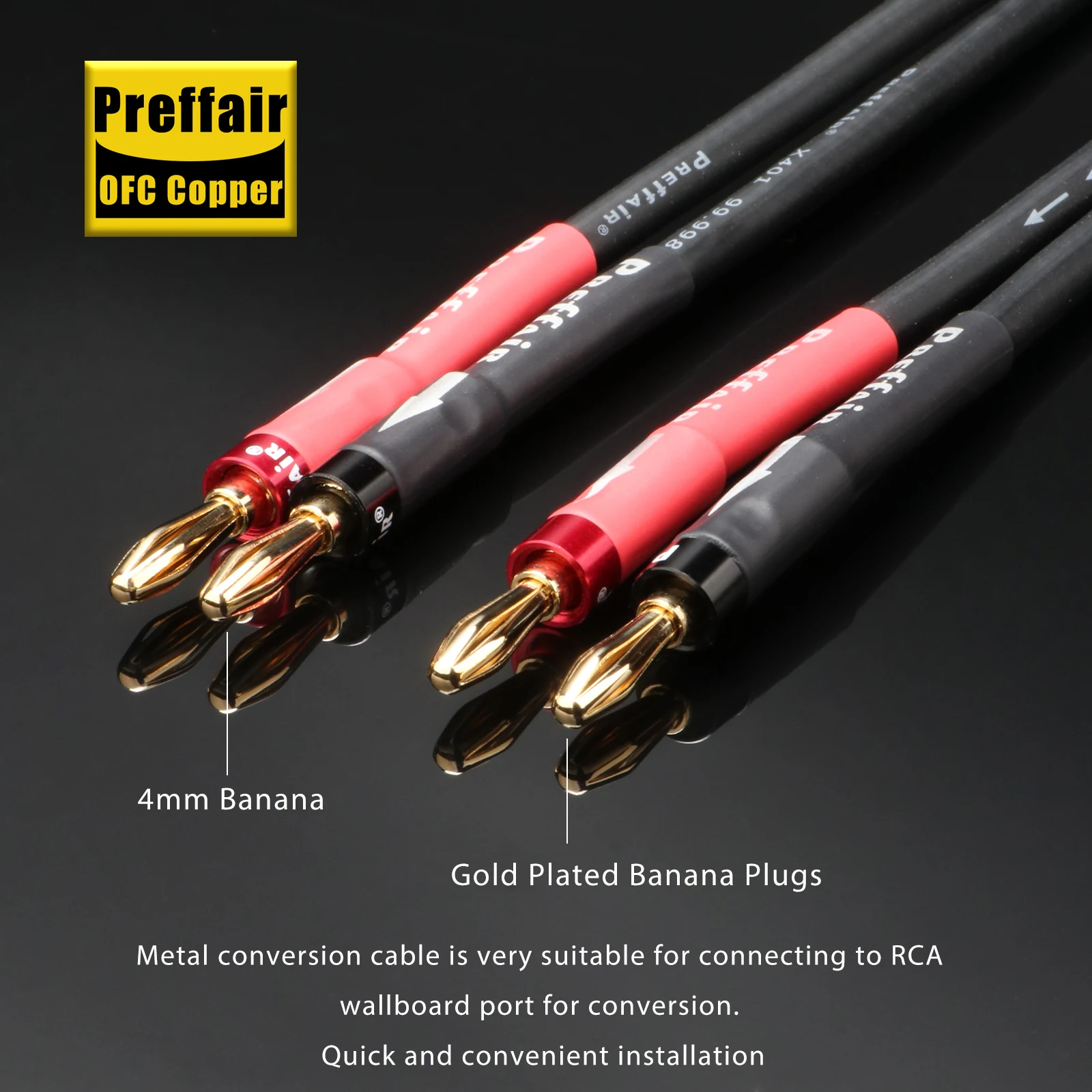 High-end RCA Female Plug to Banana Plugs Cable 15cm 20cm HiFi Audio Jumper Cable Amplifier Speaker Adapter Cable Banana Speaker