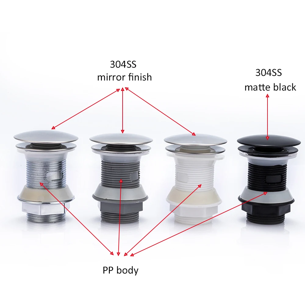 PP 세면대 배수구 욕실 싱크대 팝업 푸시 오픈 폐기물 필터 스토퍼 세트, 블랙 세면대 호스 액세서리, 화장실 리노베이션, 신제품