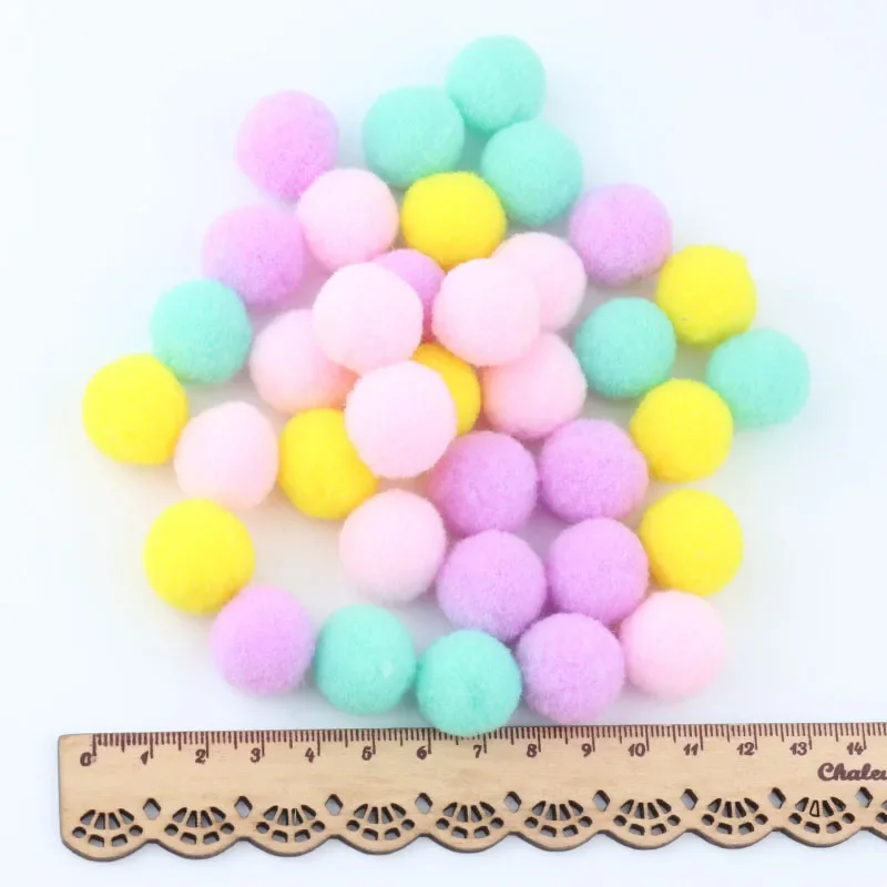 Pompoms Fluffy Soft Plush 2cm Big Pompom 20mm Colorful Pompones Ball For Kids DIY Handcraft Craft Materials Decoration 20g