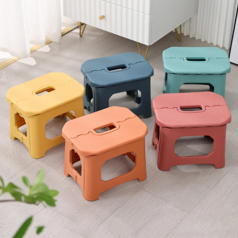 Nordic Style Thickened Plastic Folding Step Stool Chair Seat Outdoor Fishing Camping Portable Foldable Children\'s Adult Stools