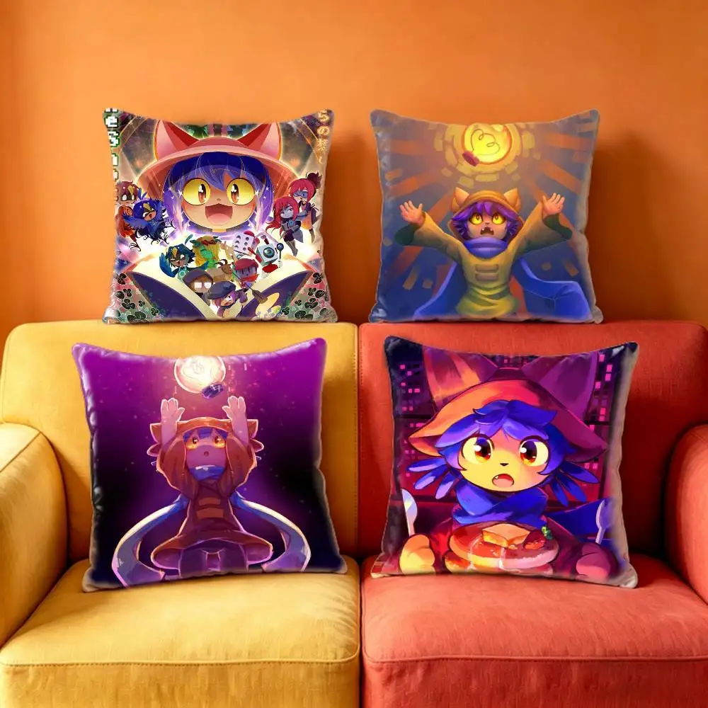 N-Niko O-Oneshot Game  Pillow Case Anti-dustmite Pillowcase Invisible zipper silky Sofa cushion cover for bedroom