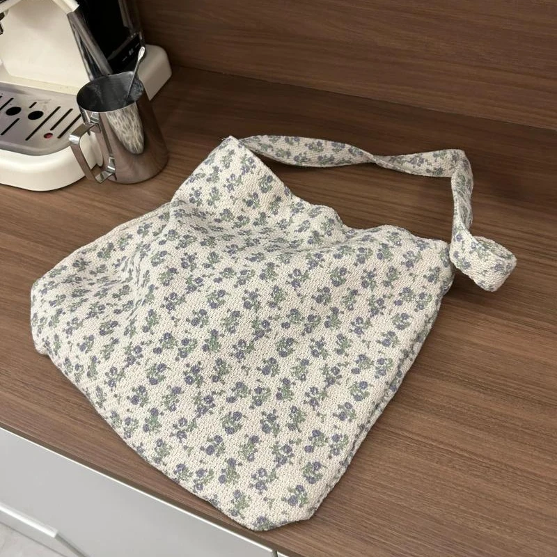 With Silk Ribbon Shoulder Bag Fashion Floral Large Capacity Women Bag Shopper Tote Bags Women