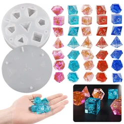 DIY 7 Shapes Dice Fillet Square Triangle Dices Silicone Mold Board Game Polyhedron Digital Dice Crystal Epoxy Resin Mould