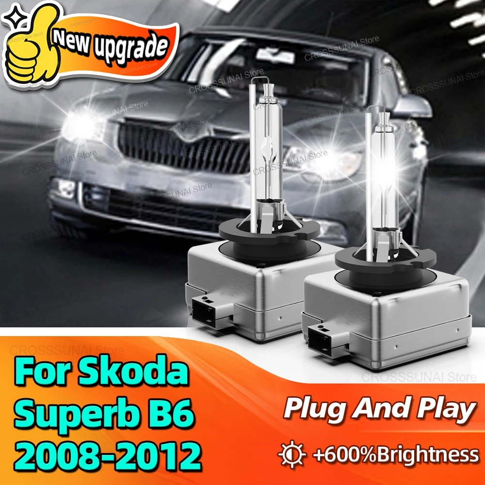 

35W Xenon D1S HID Bulb Replacement Original Car Headlight 10000LM Bright Lamp For Skoda Superb B6 2008 2009 2010 2011 2012