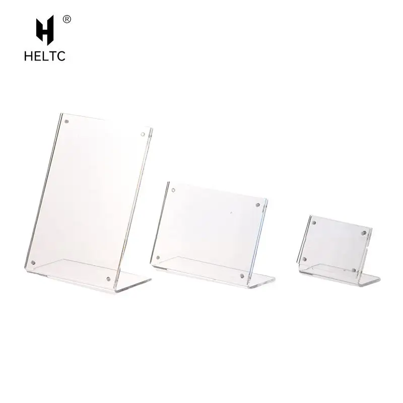 Transparent Photo Frame Acrylic Photocard Holder Picture Frame Price Tag Card Labels Poster Tag Display Stand Desktop Ornament