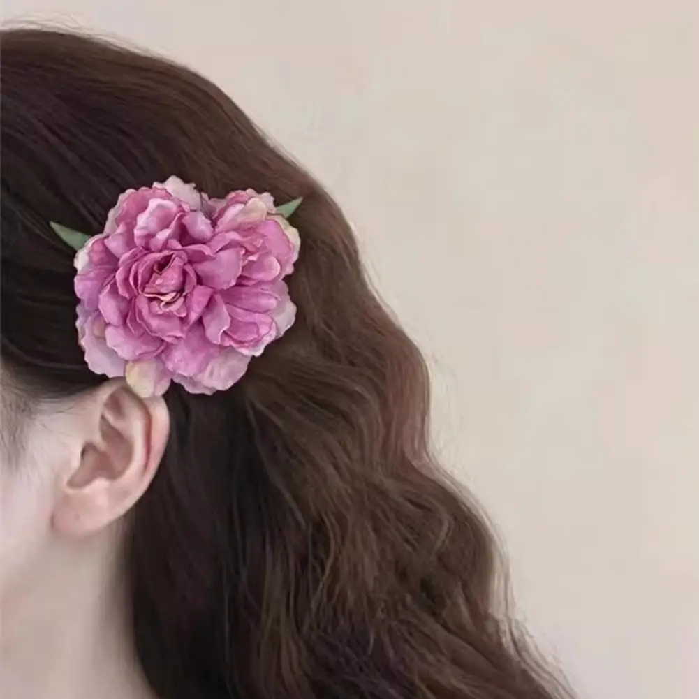 Blumen-Haarspange mit Blumendekor, Sicherer Halt, Seitliche Haarklammer im Urlaubsstil, Haaraccessoire