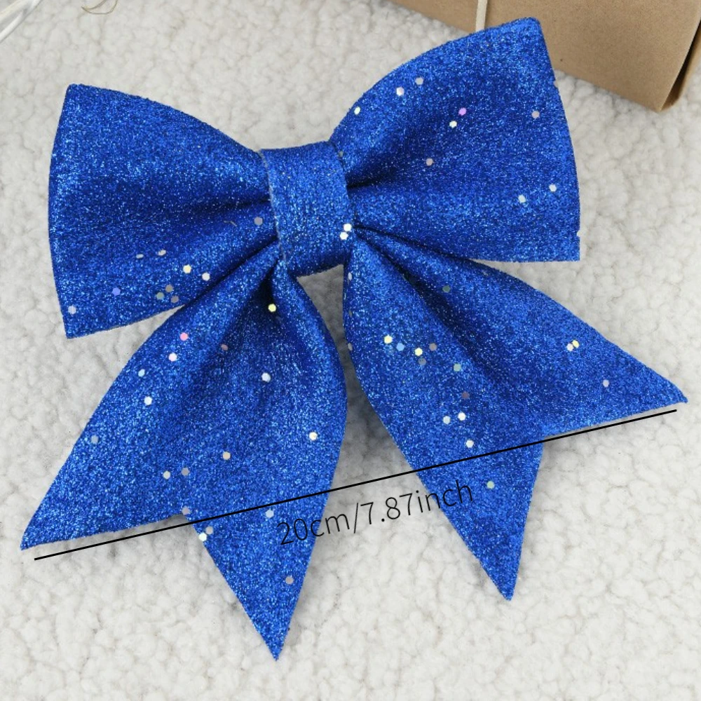 20cm Large Bows Christmas Tree Bowknot Ornaments Gift Present Party Xmas Decoration Christmas Holiday Indoor Outdoor Decorations