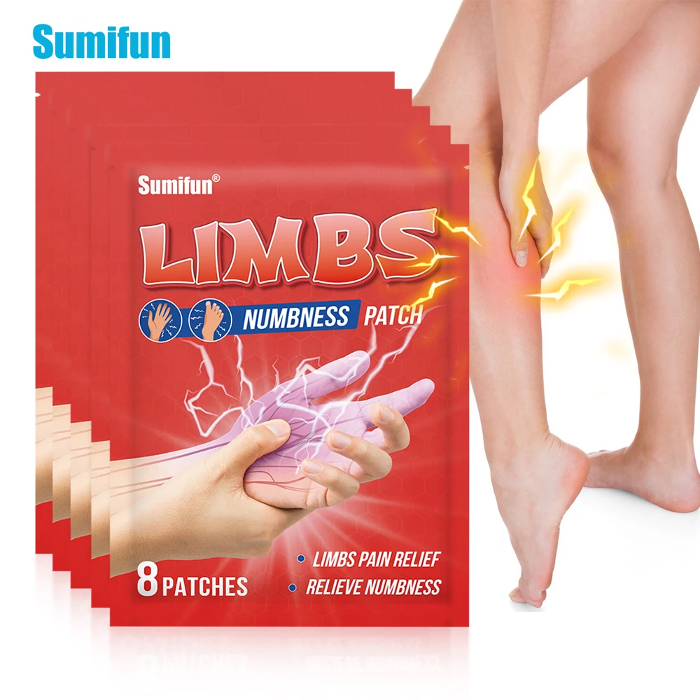 

8/24/40Pcs Sumifun Limbs Numbness Patch Thigh Shank Cramp Pain Relief Sticker Hand Foot Numbing Muscle Sore Massage Care Plaster