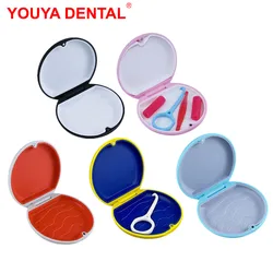 1pcs Orthodontic Retainer Case Small Plastic Denture Box Case Dental False Teeth Storage Organizer Fake Teeth Brackets Container