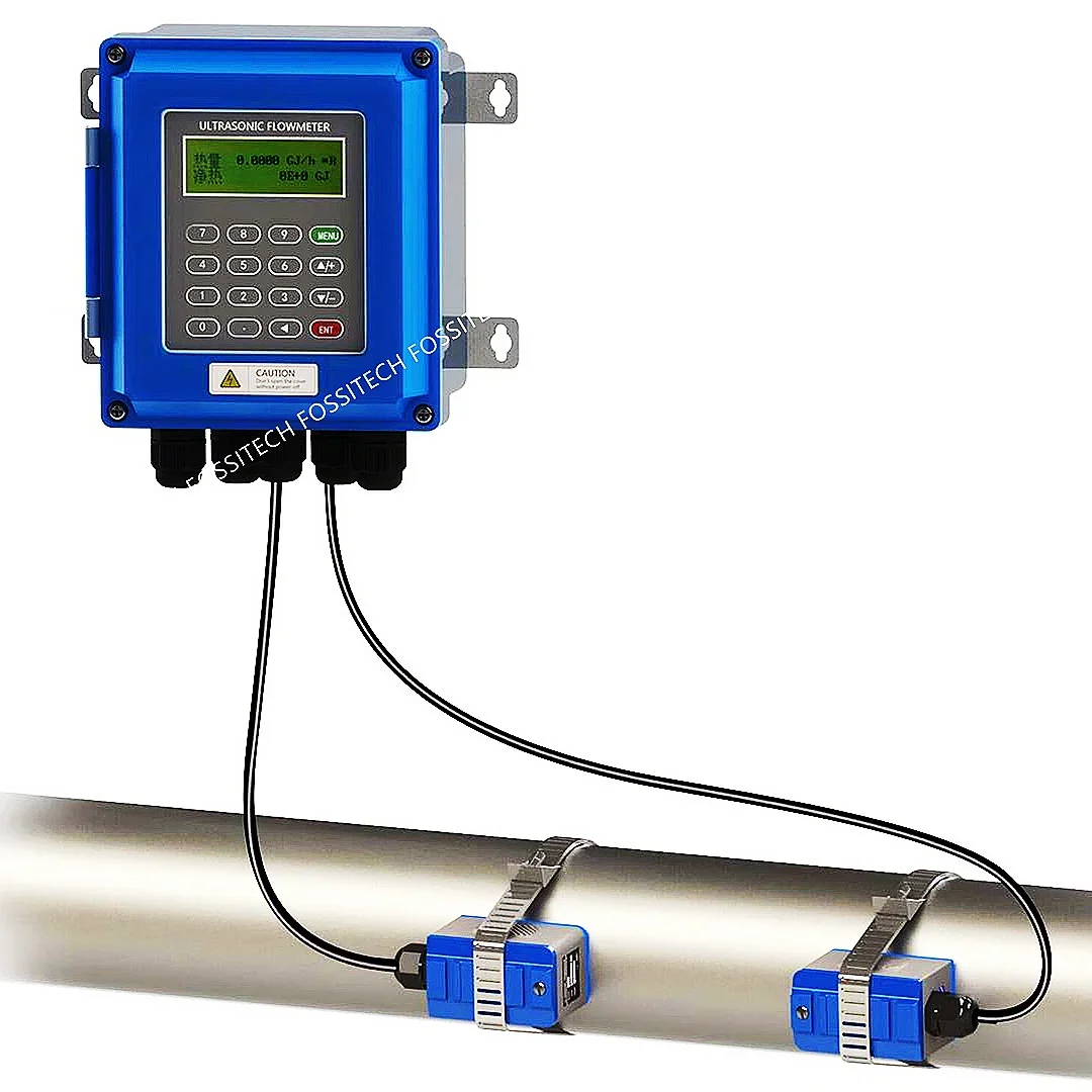 Digital Ultrasonic Water Flowmeter Wall Mounted Clamp On TM-1/TS-2/TL-1 Transducer TUF-2000B RS485 Interface IP67 Protection