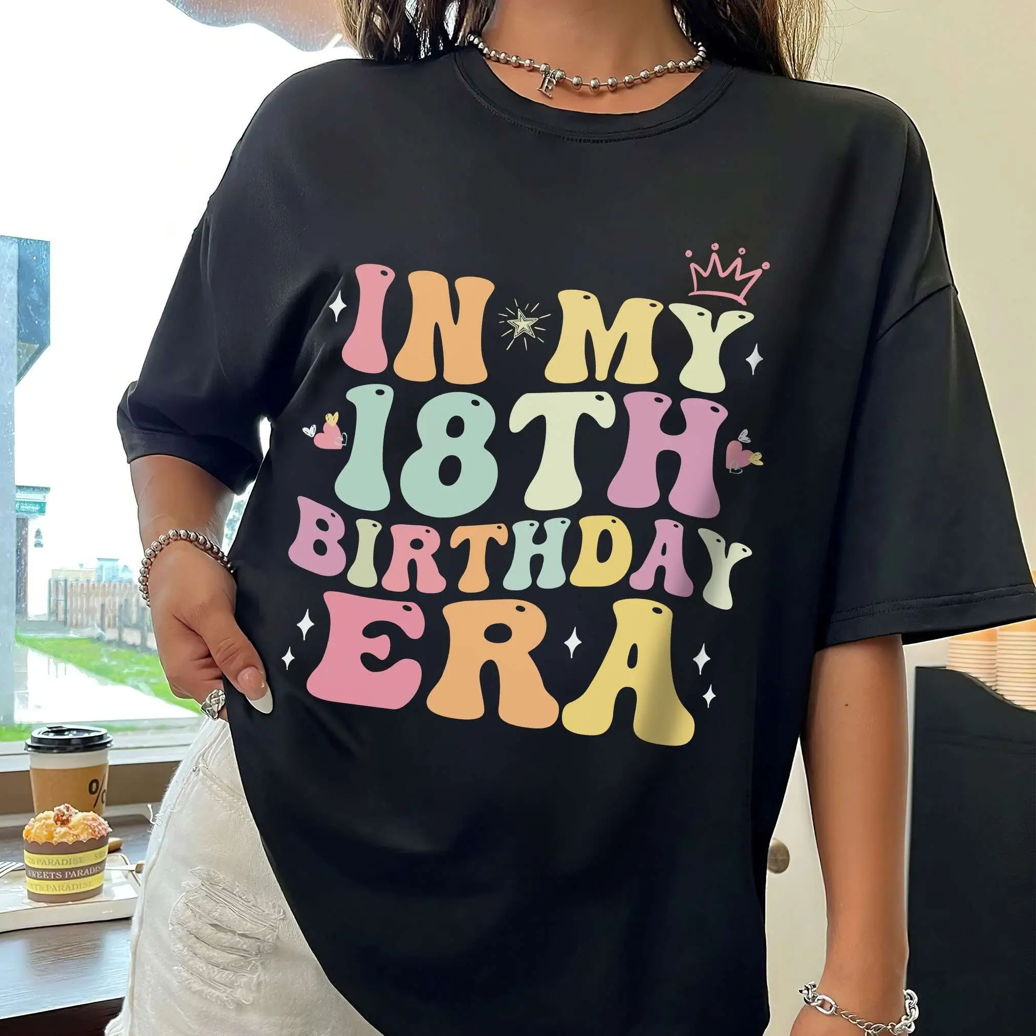 

In My 18th Birthday Era T Shirt Retro Girl Party For Daughter Niece