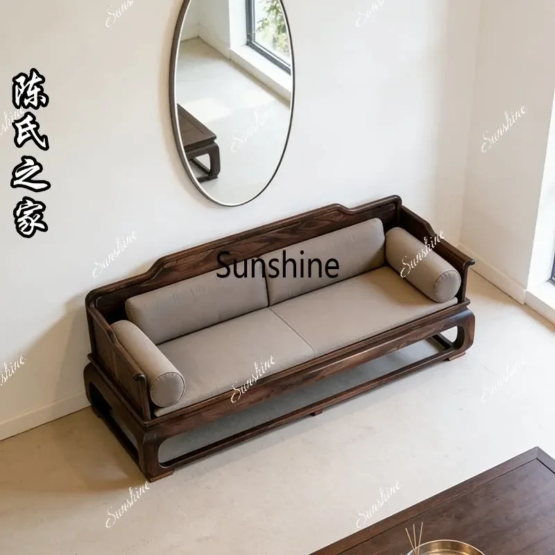 YNew Chinese-style solid wood sofa combination couch tea room reception high-end villa