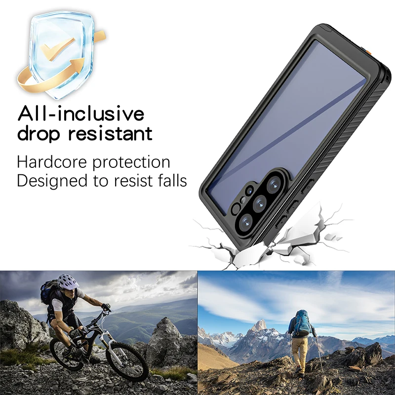 Wodoodporne etui IP68 do Samsung Galaxy S26 S25 S24 S23 S22 Ultra Plus, w pełni szczelne, aluminiowe, do pływania, PC TPU, luksusowe etui na telefon — zdjęcie produktu 6