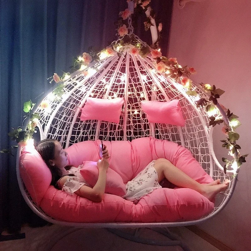 Chair Hanging Basket Rattan Chair Living Room Balcony Bedroom Cradle Leisure Cradle Bird's Nest Chair Swing Lazy Chlorophytum