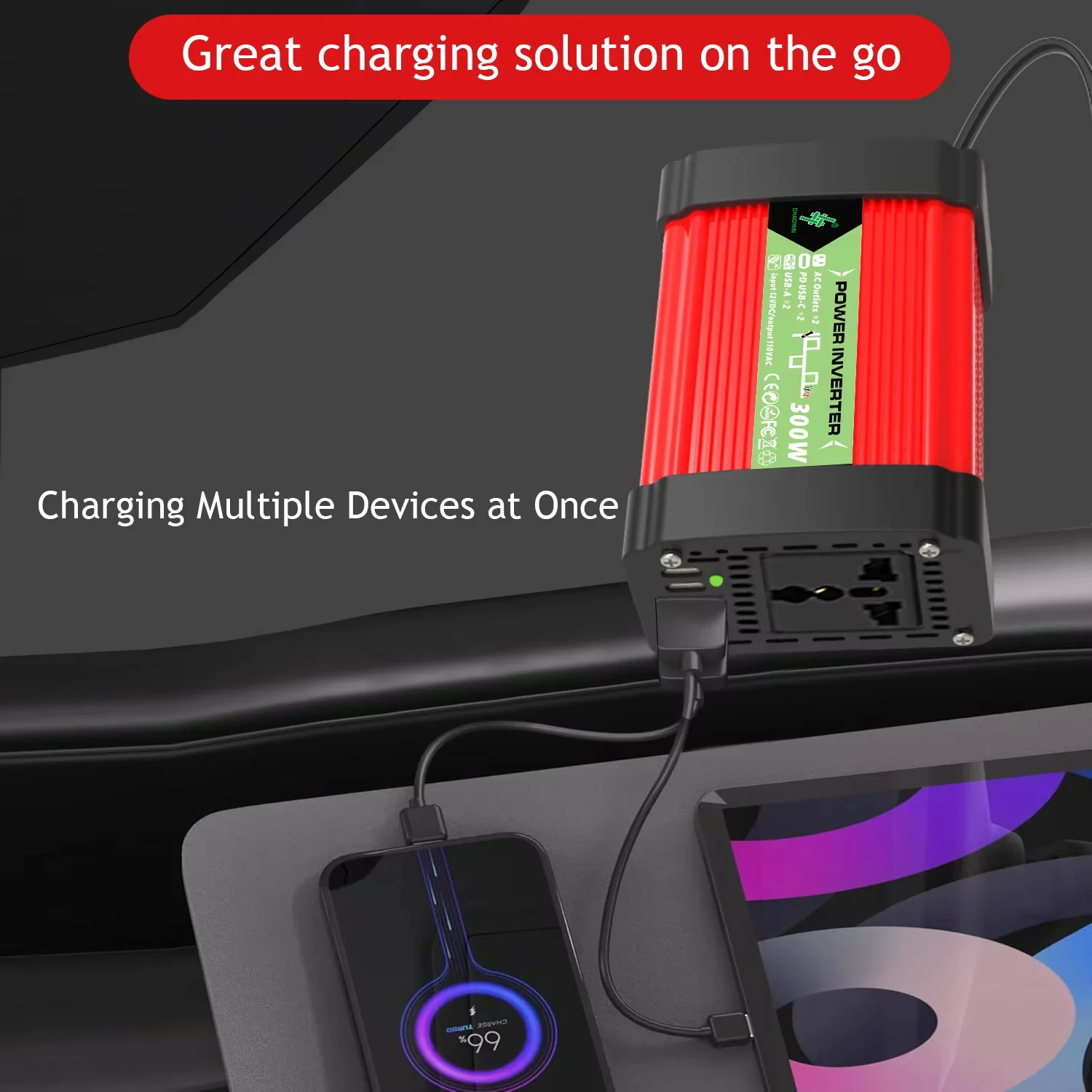 

Автомобильный инвертор мощностью 150 Вт от 12 В постоянного тока в 220 В переменного тока/110 В, преобразователь розетки, адаптер автомобильной вилки, двойной USB, подходит для путешествий и кемпинга