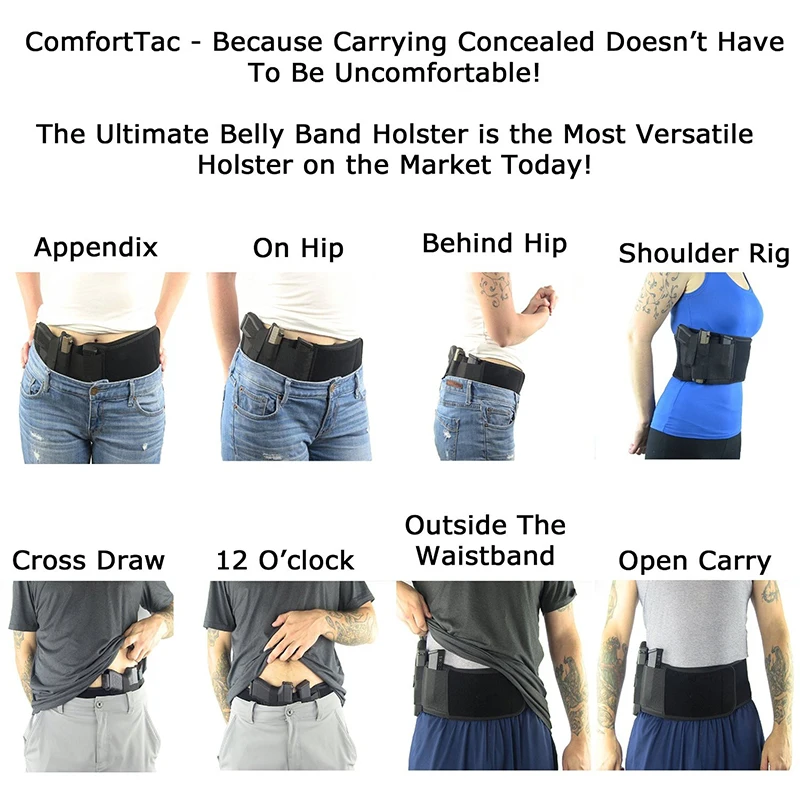 Outdoor New Tactical Hunting Belly Band Holster Multi-functional Belt Elastic Waist Girdle Belt