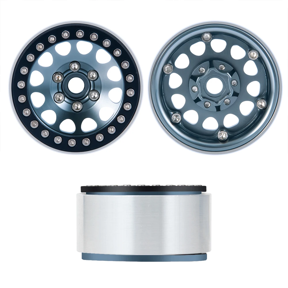 YEAHRUN 4Pcs 1.9 inch Wheel Rims Hubs Metal Alloy Beadlock Wheels for Axial SCX10 TRX-4 TRX4 1/10 RC Crawler Car Upgrade Parts