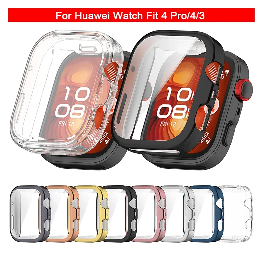 حزام معدني لساعة Huawei Watch Fit 4 Fit4Pro سوار + حافظة من البولي يوريثان واقي شاشة حلقة ميلانيزية لساعة Huawei Watch Fit 4 Pro