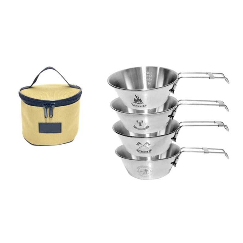 Outdoor Opvouwbare 304 Roestvrij Staal Camping Servies Wandelen Reizen Opvouwbare Draagbare Schotel Bowl Drop