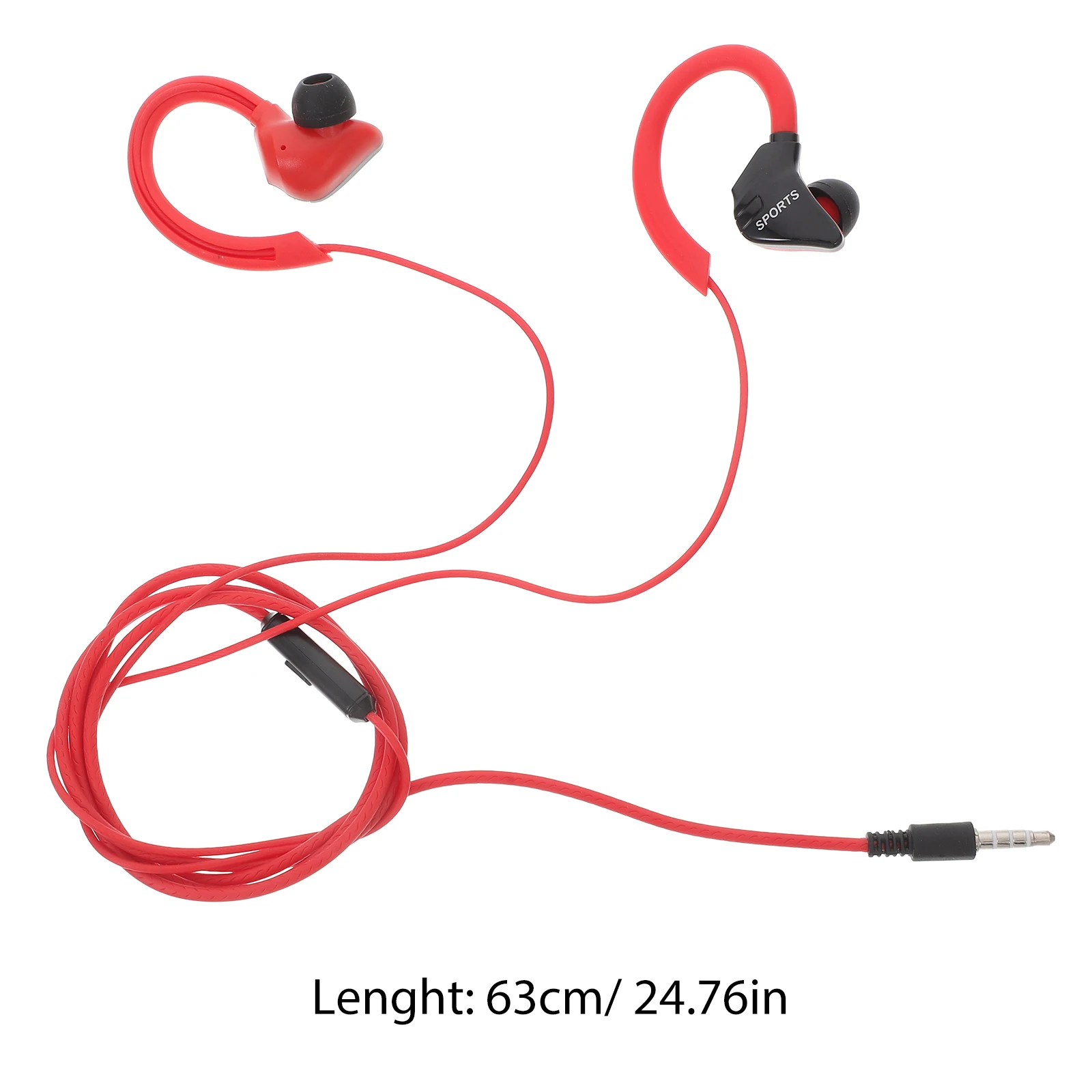 1 par de fones de ouvido com gancho, à prova d'água, leve, esportivo, para corrida, ciclismo, fitness, intra-auricular, com 3.5mm