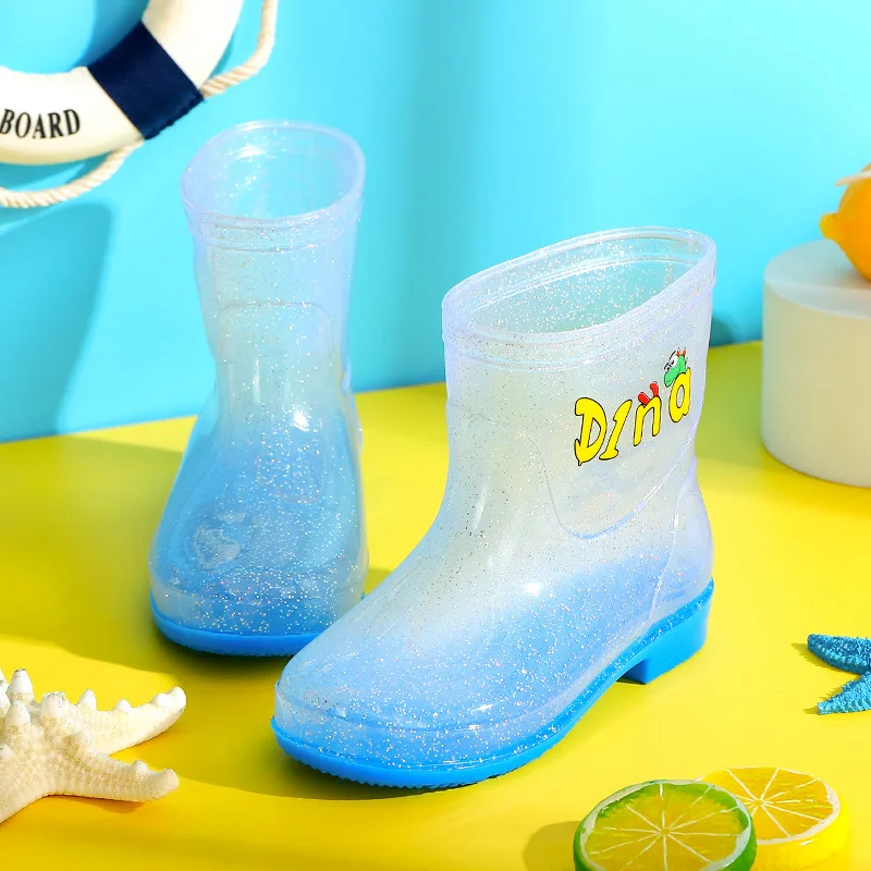 Children Rain Boots with Cartoon Prints Toddler Kids Adorable Lightweight Waterproof Boots Unisex Boys Girls Child Rubber Boots