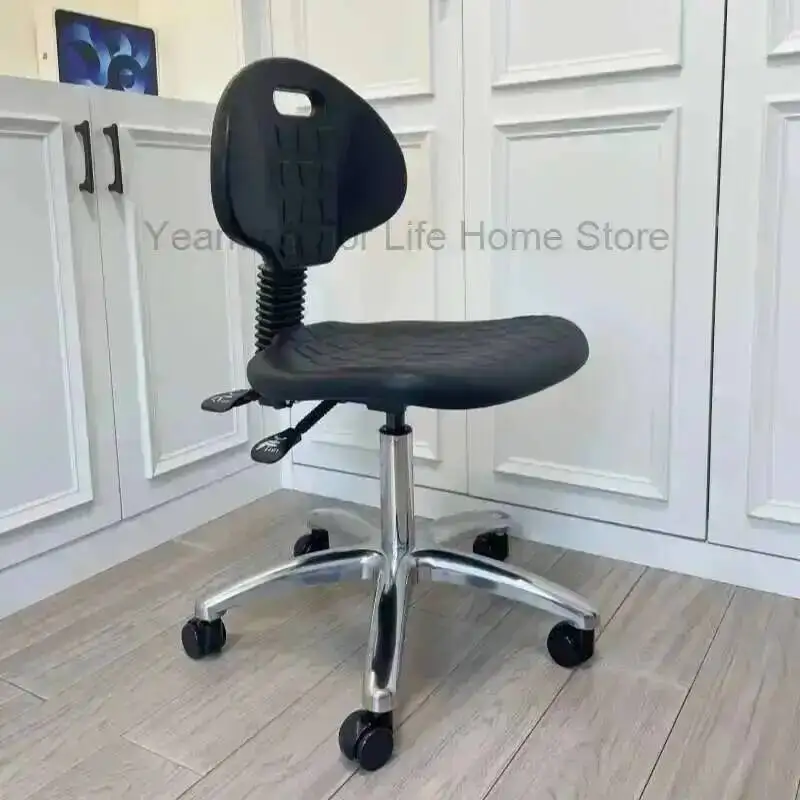 Stool with Adjustable Height Industrial Polyurethane Drafting Swivel Seat Tilt Control Polyurethane Chair For Laps Factory Areas