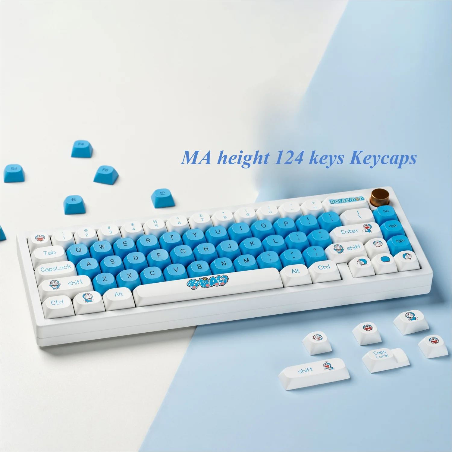 Dora-Mechanical Gaming Keyboard, MA Keycap, PBT 124 Keys, Cute Thermosublimation for Customized, 60, 64, 84, 98, 108, MX Switch